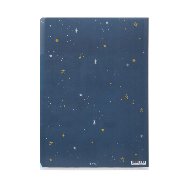 Midori 3 Pockets Clear Folder A4 Science Tools — side view