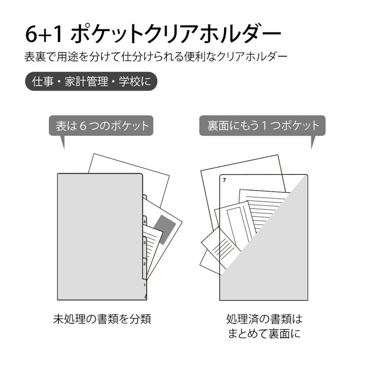 Midori 7 Pockets Clear Folder A4 - Landscape Green — angle view
