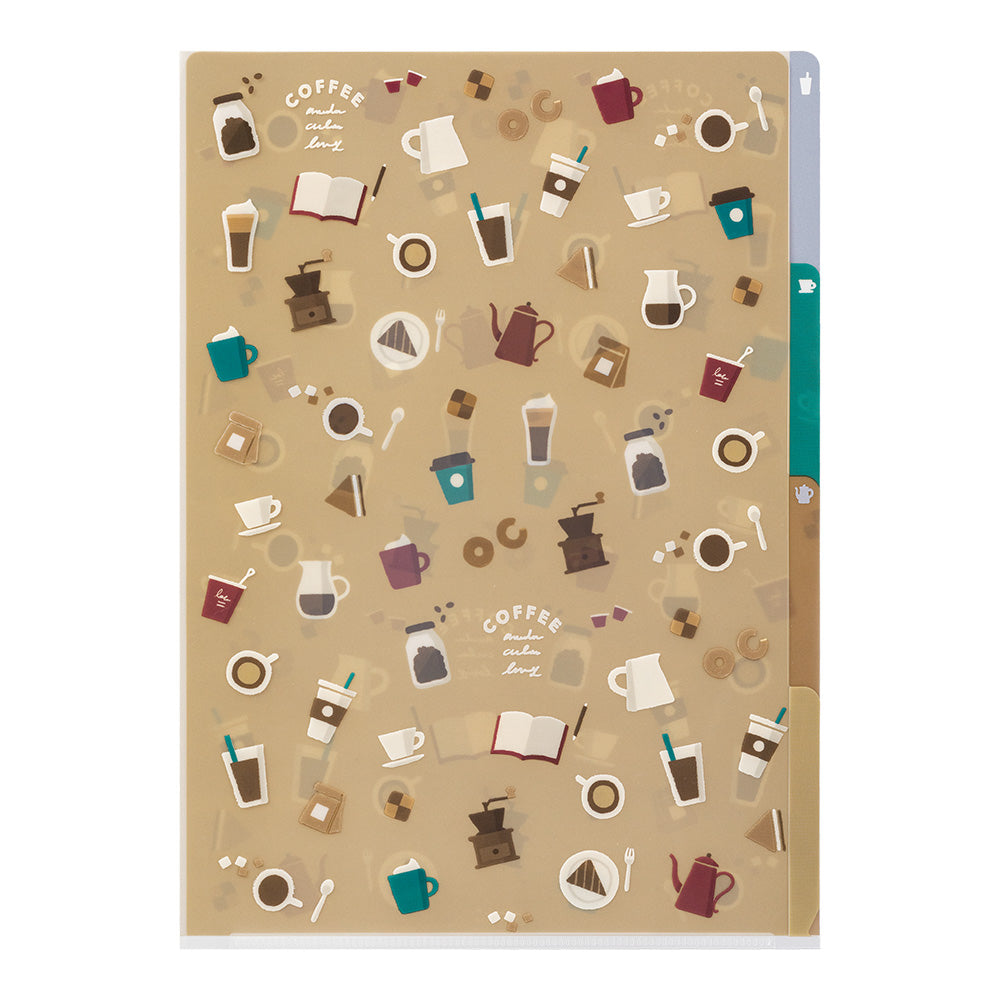 Midori A4 3 Pockets Clear Folder - Coffee A — with packaging