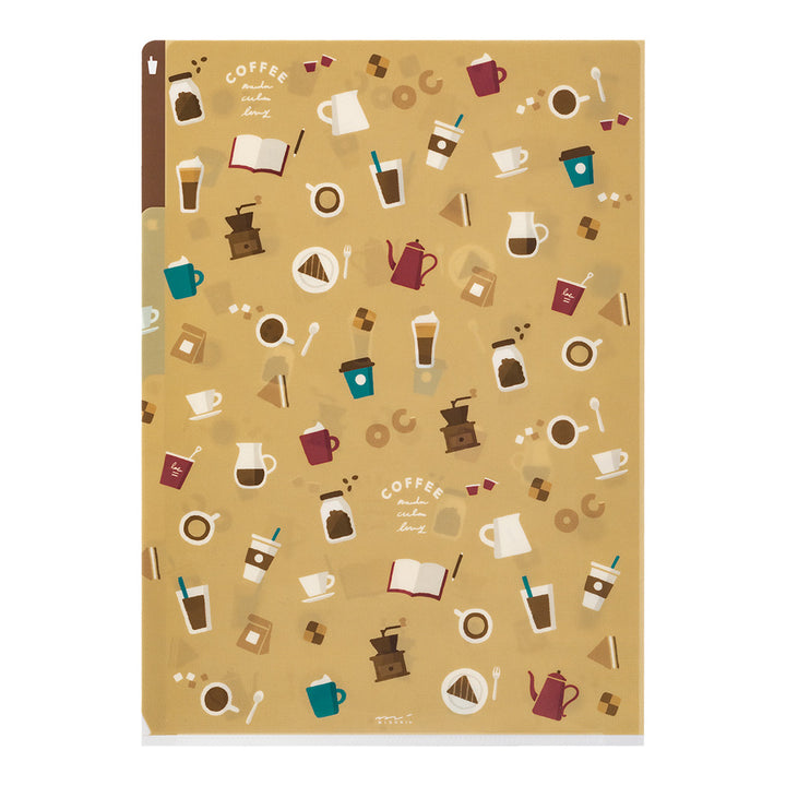 Midori A4 3 Pockets Clear Folder - Coffee A — front view