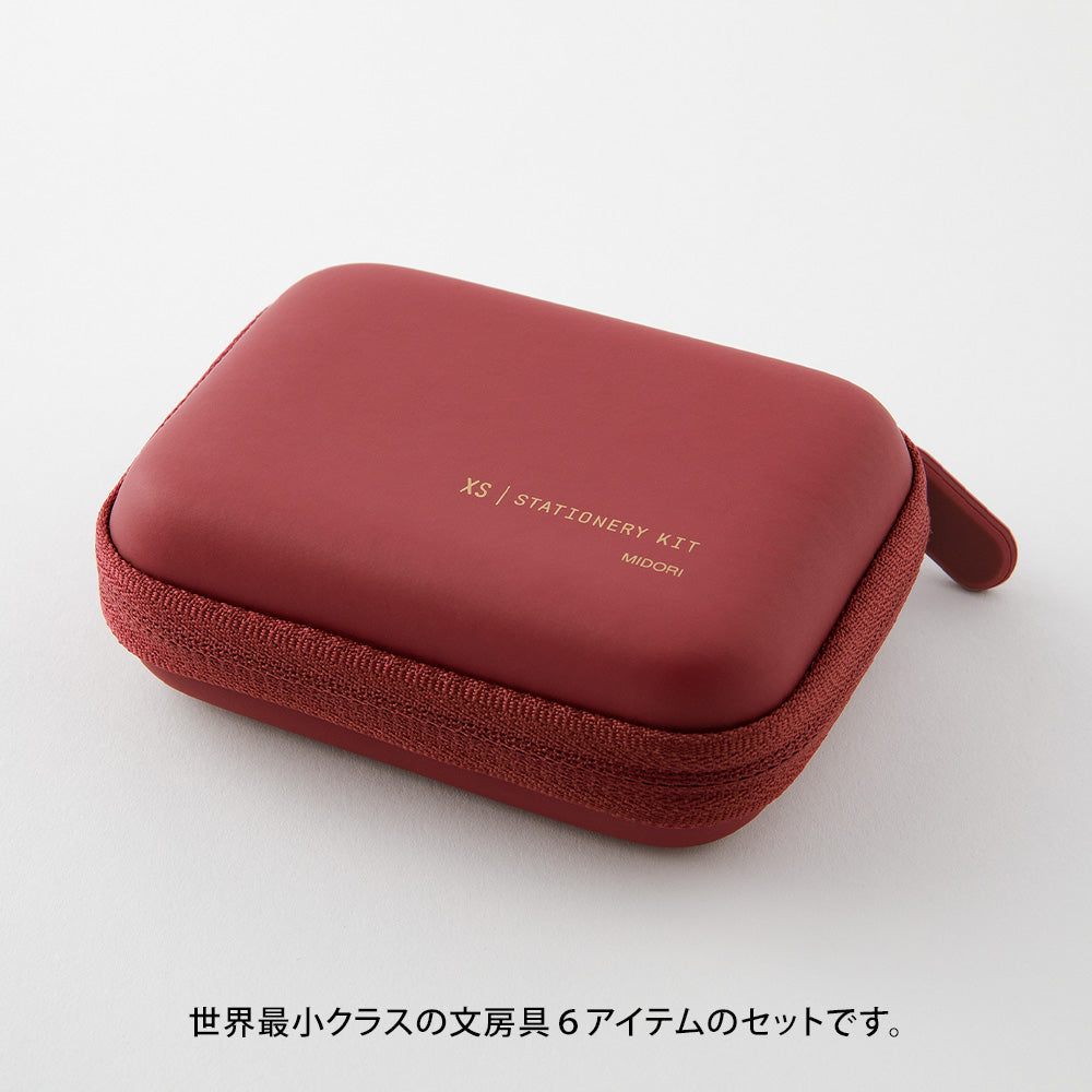 Midori XS Stationery Kit - Dark Red A — in use