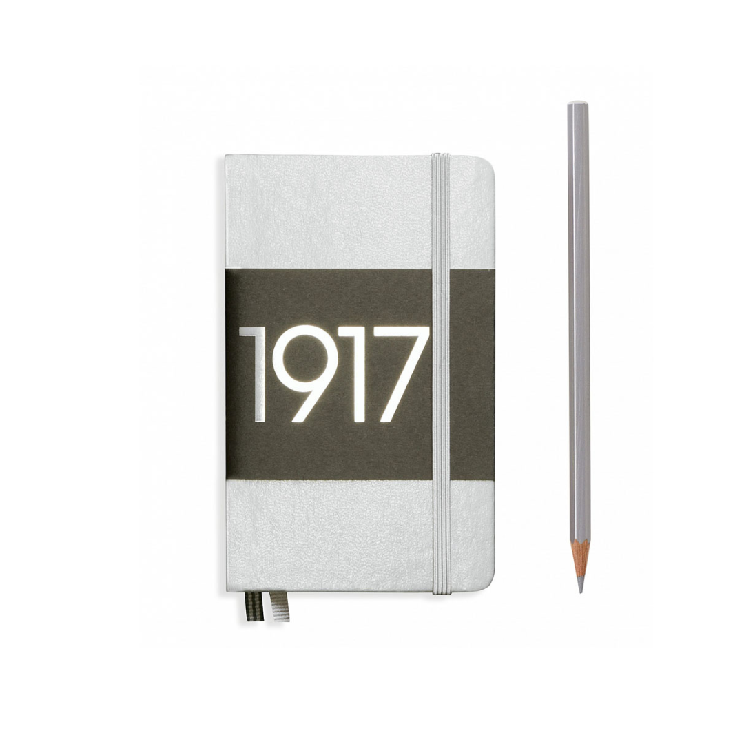 Leuchtturm1917 Metallic Edition A6 Pocket Hardcover Notebook in Ruled / Silver — Leuchtturm1917 notebook — quality writing journal with premium paper, at Cityluxe Singapore stationery store