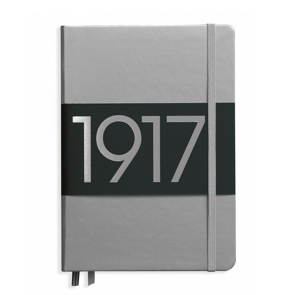Leuchtturm1917 Metallic Edition A5 Medium Hardcover Notebook in Ruled / Silver — Leuchtturm1917 notebook — quality writing journal with premium paper, at Cityluxe Singapore stationery store
