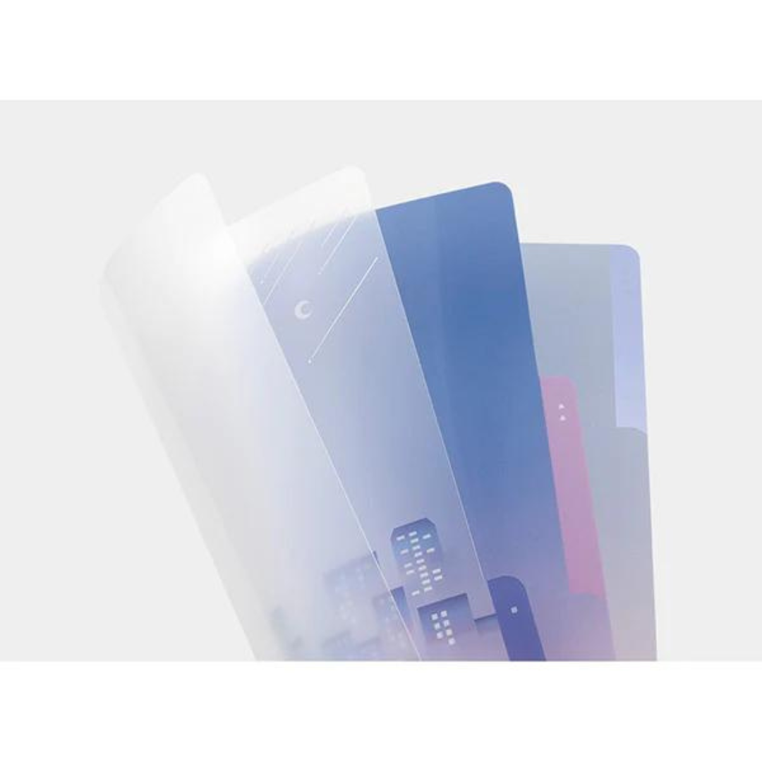 Midori A4 3 Pockets Clear Folder - City Pop — with packaging