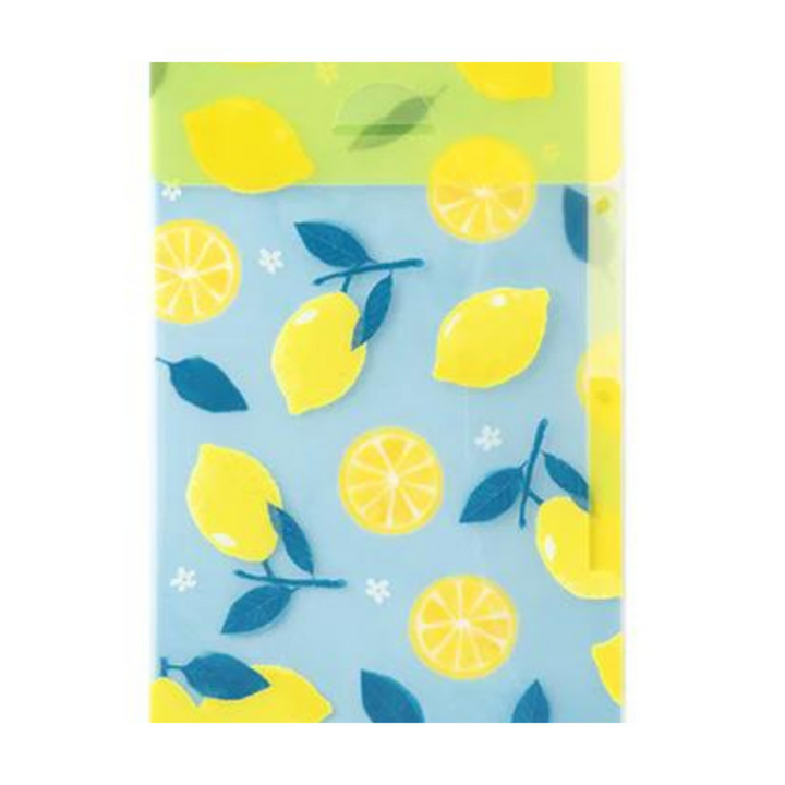 Midori A4 3 Pockets Clear Folder - Lemon — side view