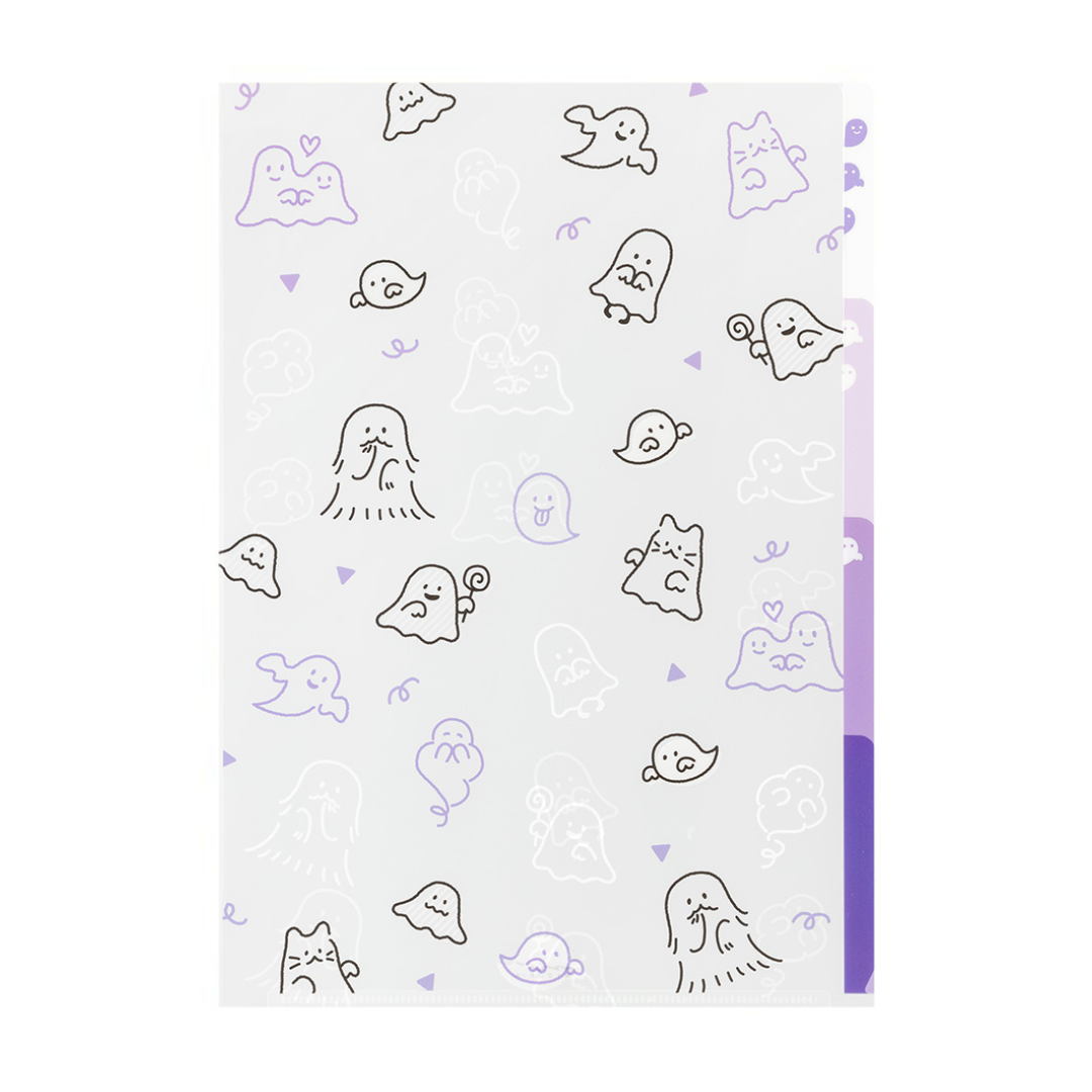 Midori A4 3 Pockets Clear Folder - Ghost — front view