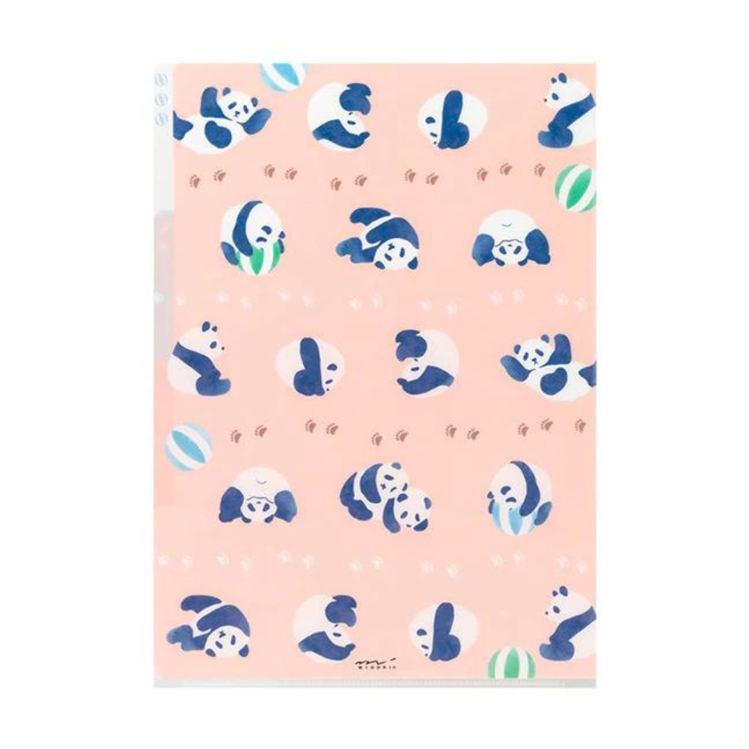 Midori A4 3 Pockets Clear Folder - Panda — side view