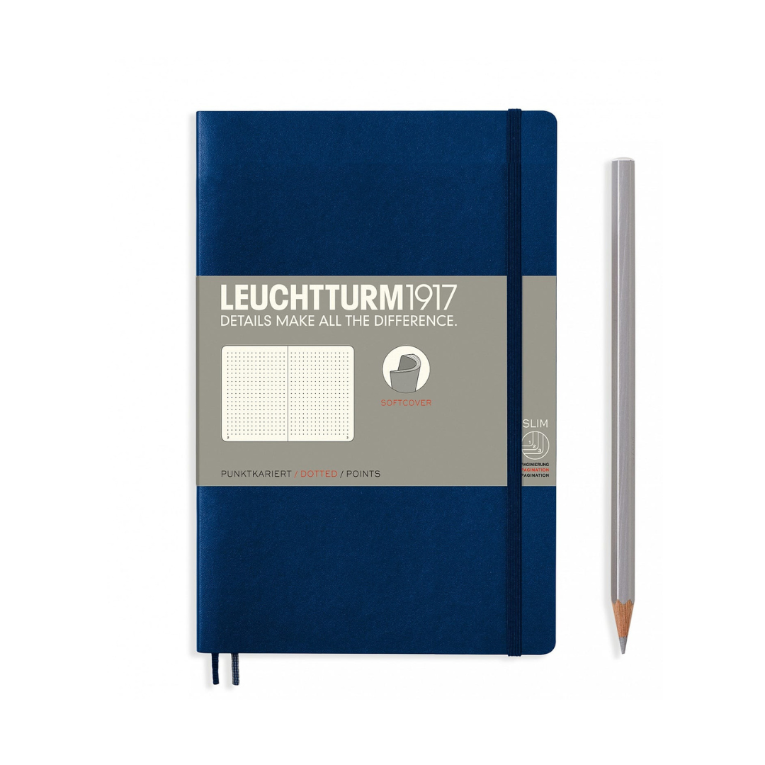 Leuchtturm1917 B6+ Softcover Notebook in Dotted / Navy — Leuchtturm1917 notebook — quality writing journal with premium paper, at Cityluxe Singapore stationery store