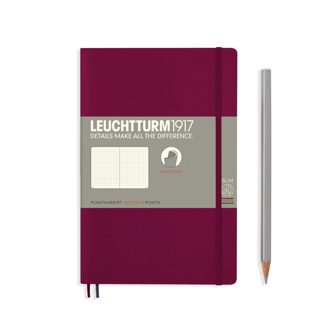 Leuchtturm1917 B6+ Softcover Notebook in Dotted / Port Red — Leuchtturm1917 notebook — quality writing journal with premium paper, at Cityluxe Singapore stationery store