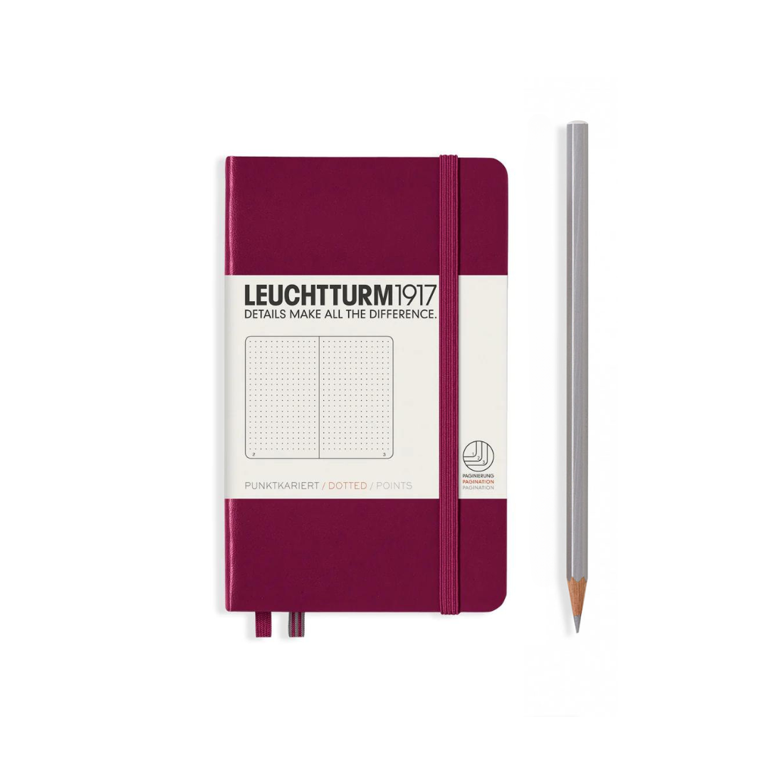 Leuchtturm1917 A6 Pocket Hardcover Notebook in Dotted / Port Red — Leuchtturm1917 notebook — quality writing journal with premium paper, at Cityluxe Singapore stationery store