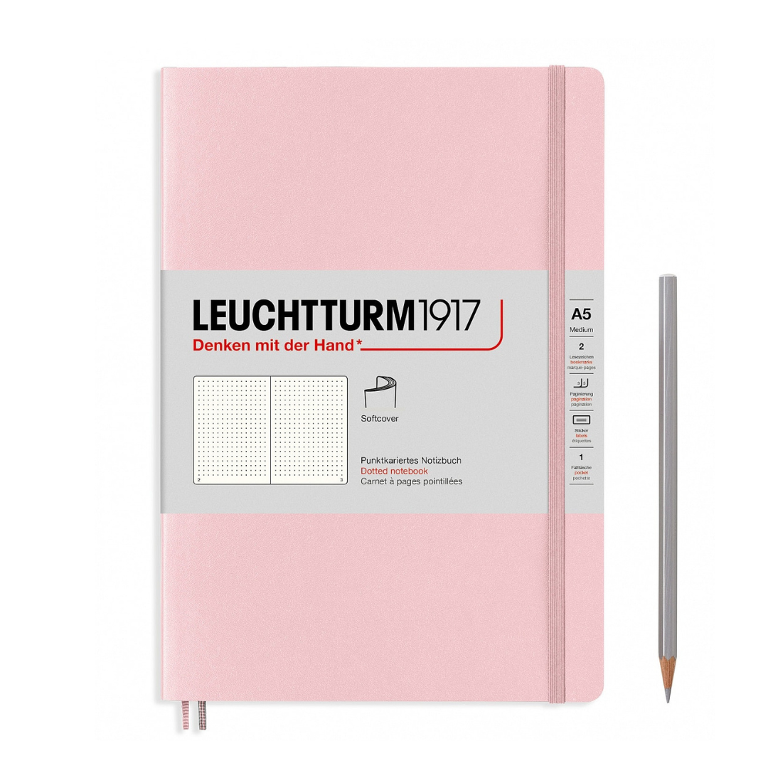 Leuchtturm1917 A5 Medium Softcover Notebook in Dotted / Powder — Leuchtturm1917 notebook — quality writing journal with premium paper, at Cityluxe Singapore stationery store