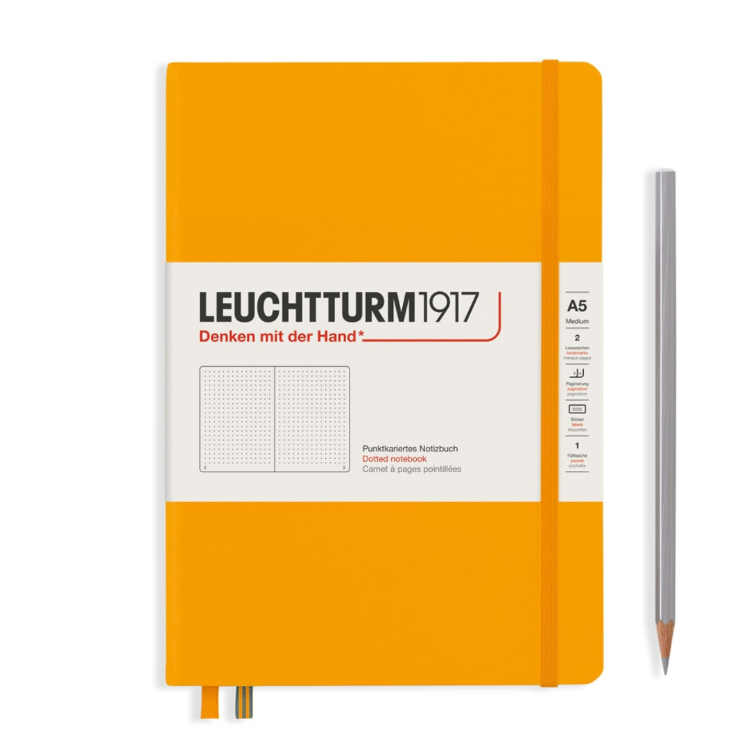 Leuchtturm1917 A5 Medium Hardcover Notebook in Dotted / Rising Sun — Leuchtturm1917 notebook — quality writing journal with premium paper, at Cityluxe Singapore stationery store