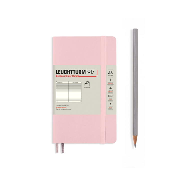 Leuchtturm1917 A6 Pocket Hardcover Notebook in Ruled / Powder — Leuchtturm1917 notebook — quality writing journal with premium paper, at Cityluxe Singapore stationery store