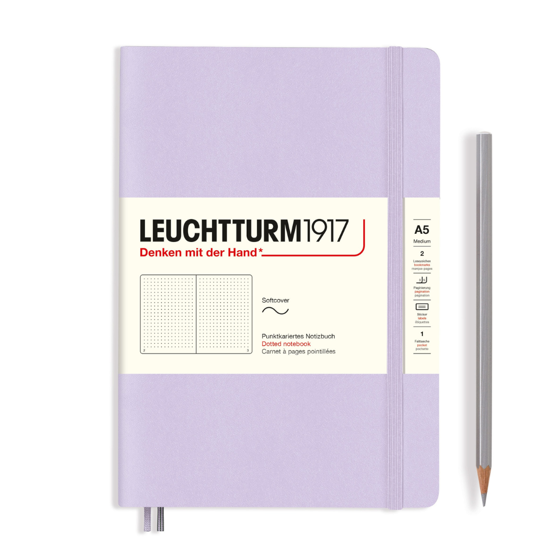 Leuchtturm1917 A5 Medium Softcover Notebook in Dotted / Lilac — Leuchtturm1917 notebook — quality writing journal with premium paper, at Cityluxe Singapore stationery store