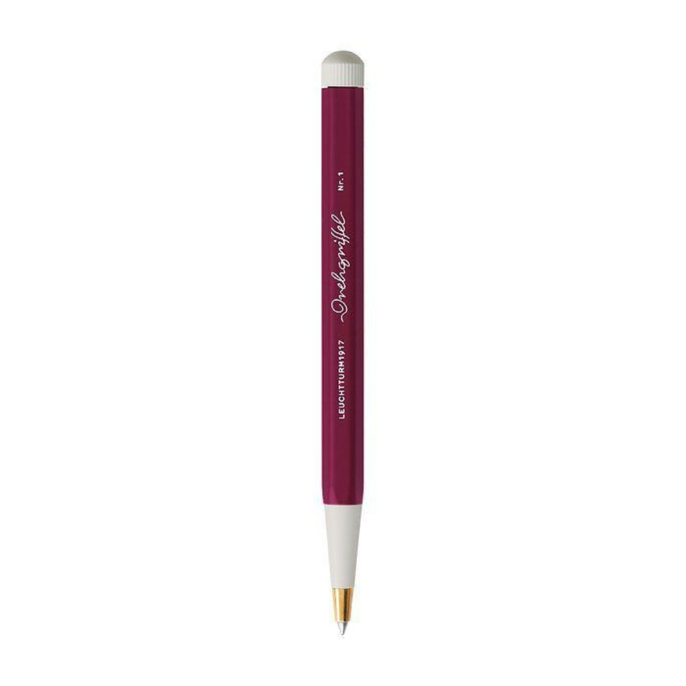 Leuchtturm1917 Drehgriffel Nr. 1 Ballpoint Pen - Port Red — uncapped with cap posted