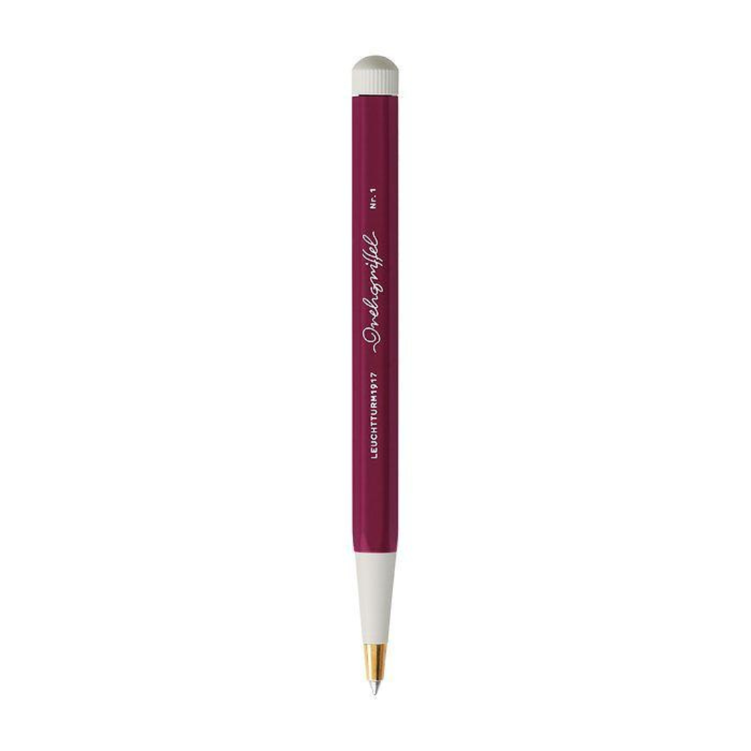 Leuchtturm1917 Drehgriffel Nr. 1 Ballpoint Pen - Port Red — uncapped with cap posted