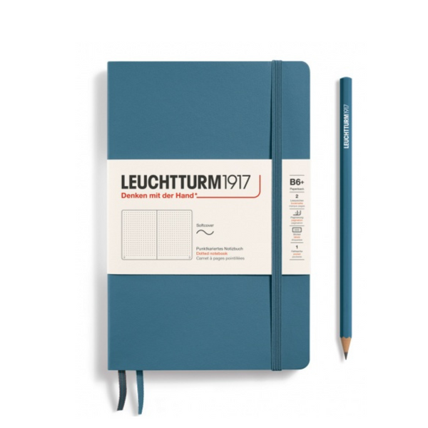 Leuchtturm1917 B6+ Softcover Paperback - Dotted / Stone Blue — front cover