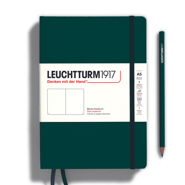 Leuchtturm1917 Natural Colours A5 Medium Hardcover Notebook in Forest Green — Leuchtturm1917 notebook — quality writing journal with premium paper, at Cityluxe Singapore stationery store