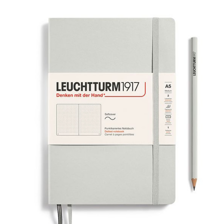 Leuchtturm1917 Natural Colours A5 Medium Softcover Notebook - Dotted / Light Grey — front cover
