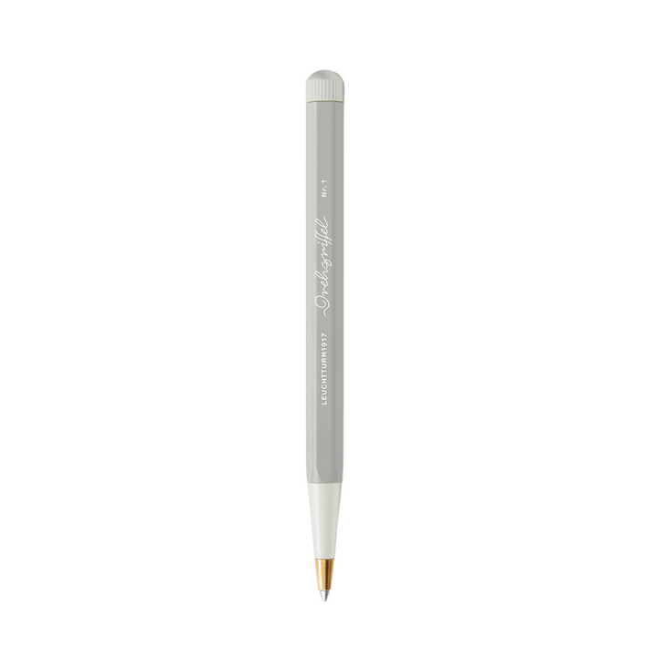 Leuchtturm1917 Natural Colours Drehgriffel Nr. 1 Ballpoint Pen - Light Grey — uncapped with cap posted