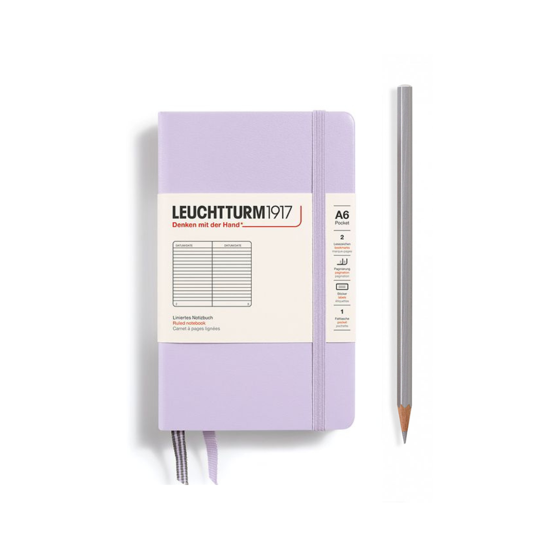 Leuchtturm1917 A6 Pocket Hardcover Notebook - Ruled / Lilac — front cover