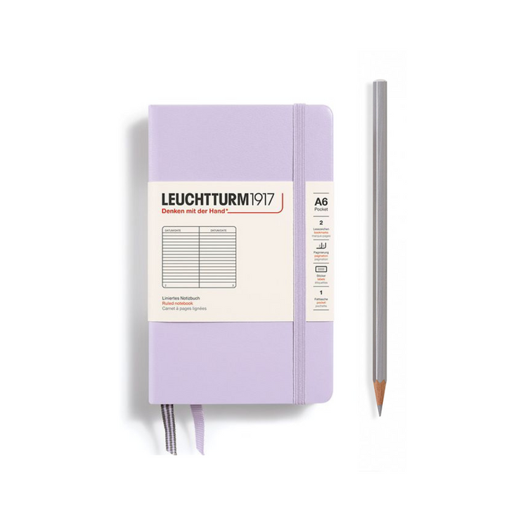 Leuchtturm1917 A6 Pocket Hardcover Notebook - Ruled / Lilac — front cover
