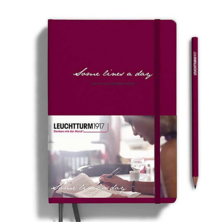 Leuchtturm1917 Some Lines A Day A5 Medium Hardcover Notebook - Port Red — front cover