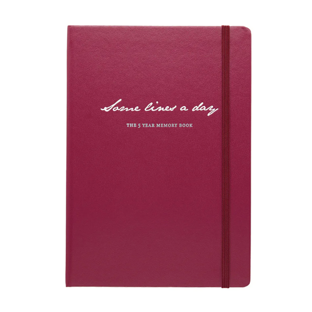 Leuchtturm1917 Some Lines A Day A5 Medium Hardcover Notebook - Port Red — open spread