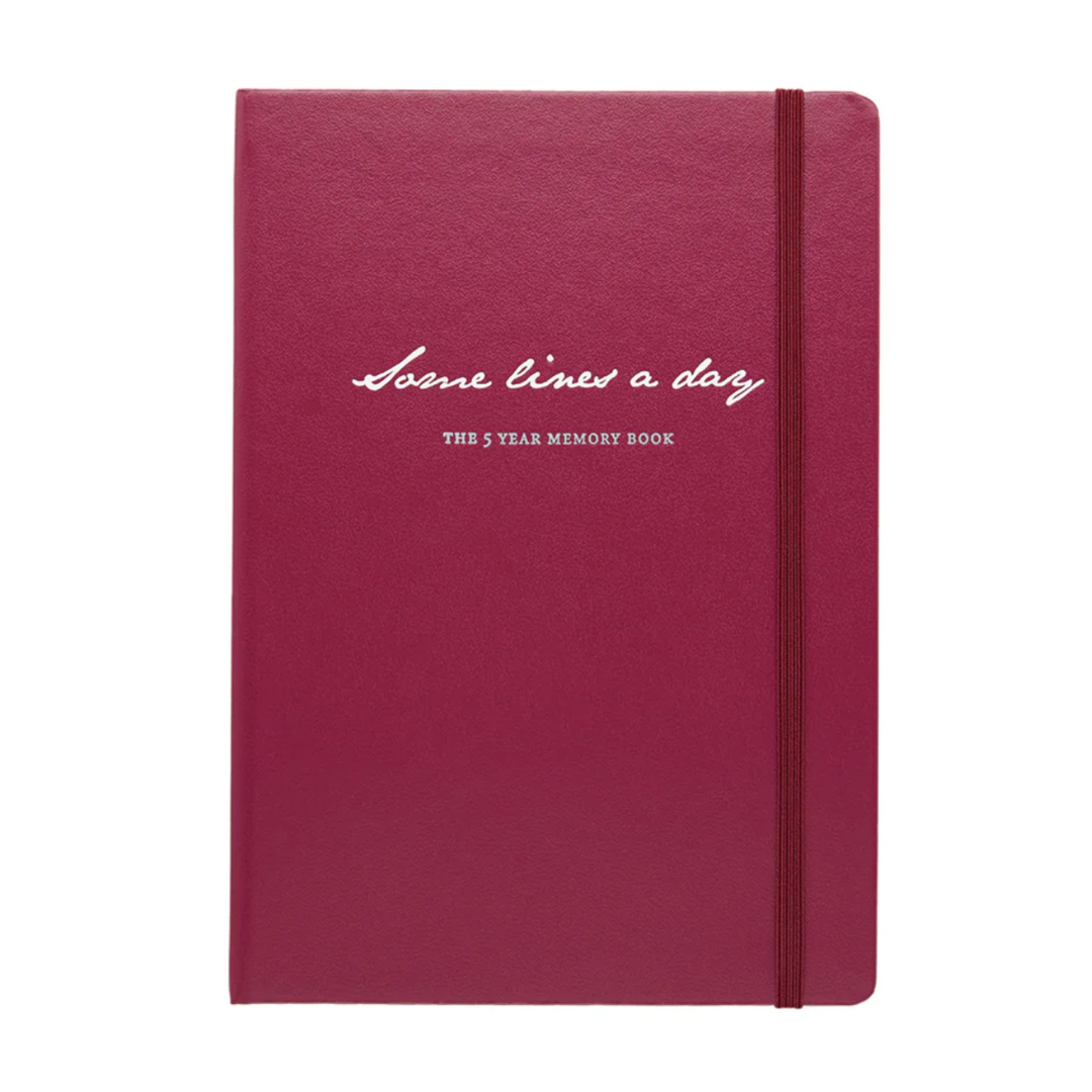 Leuchtturm1917 Some Lines A Day A5 Medium Hardcover Notebook - Port Red — open spread