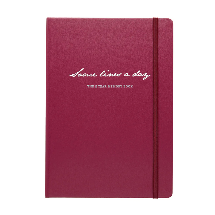 Leuchtturm1917 Some Lines A Day A5 Medium Hardcover Notebook - Port Red — open spread