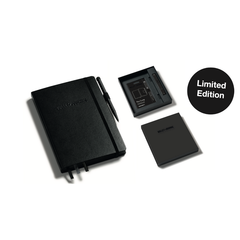 Leuchtturm1917 Bullet Journal All Black Stealth Collector's Edition — open spread