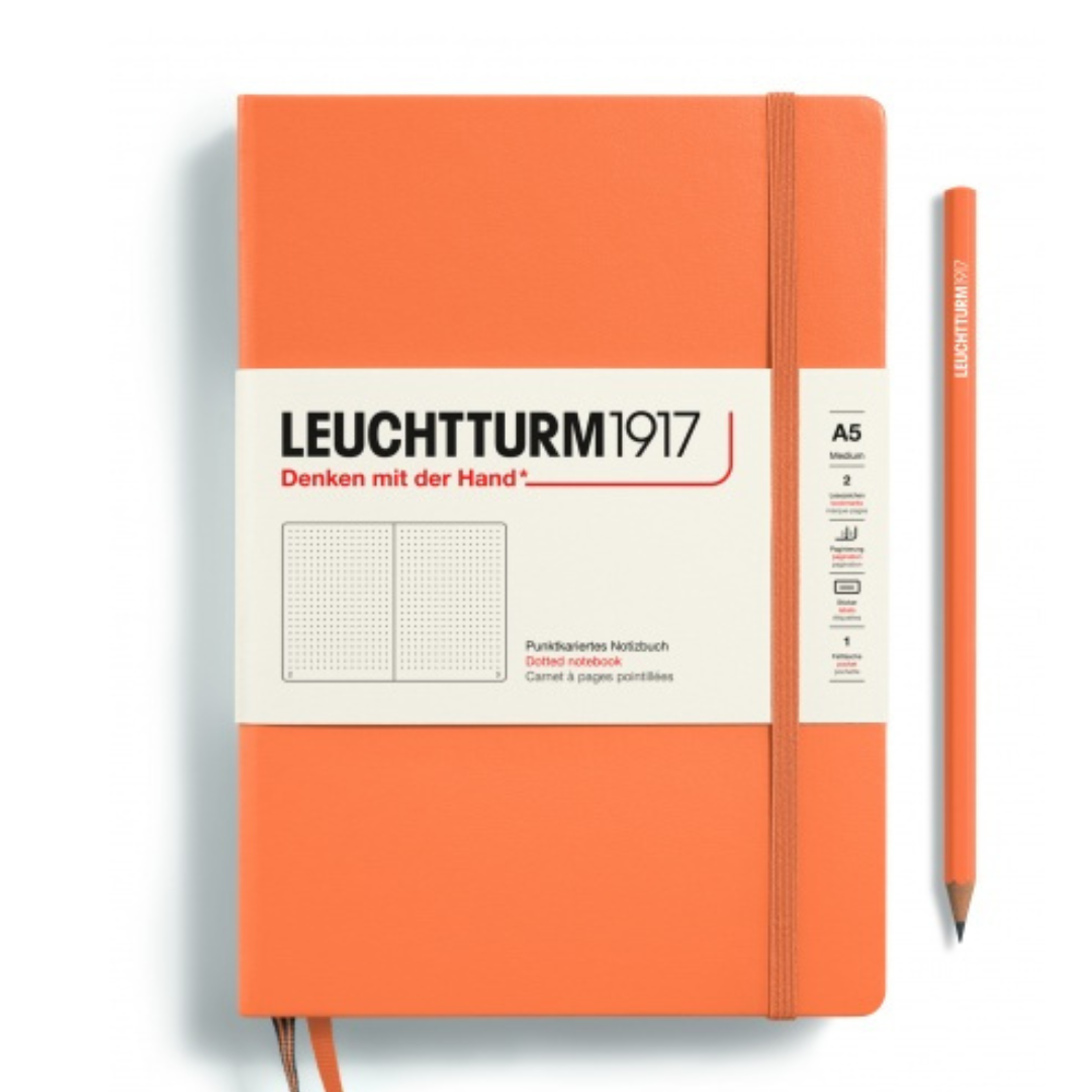 Leuchtturm1917 Recombine A5 Medium Hardcover Notebook - Dotted / Apricot — front cover