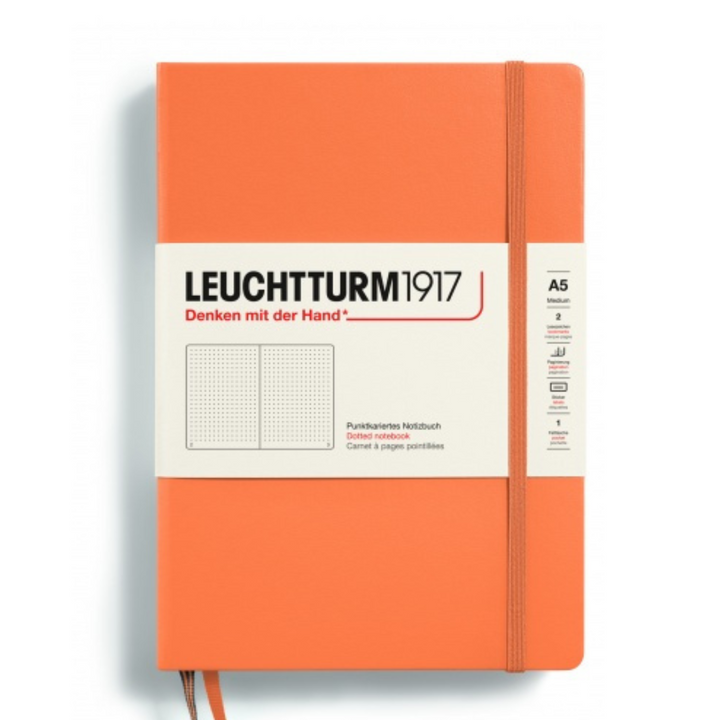 Leuchtturm1917 Recombine A5 Medium Hardcover Notebook - Dotted / Apricot — ruling detail