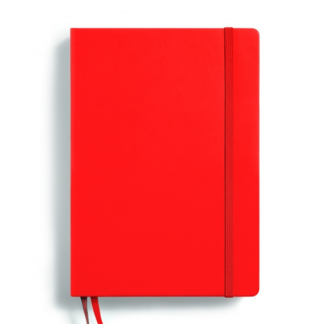Leuchtturm1917 Recombine A5 Medium Hardcover Notebook - Dotted / Lobster — open spread