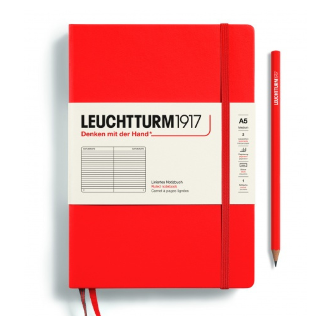 Leuchtturm1917 Recombine A5 Medium Hardcover Notebook - Ruled / Lobster — front cover
