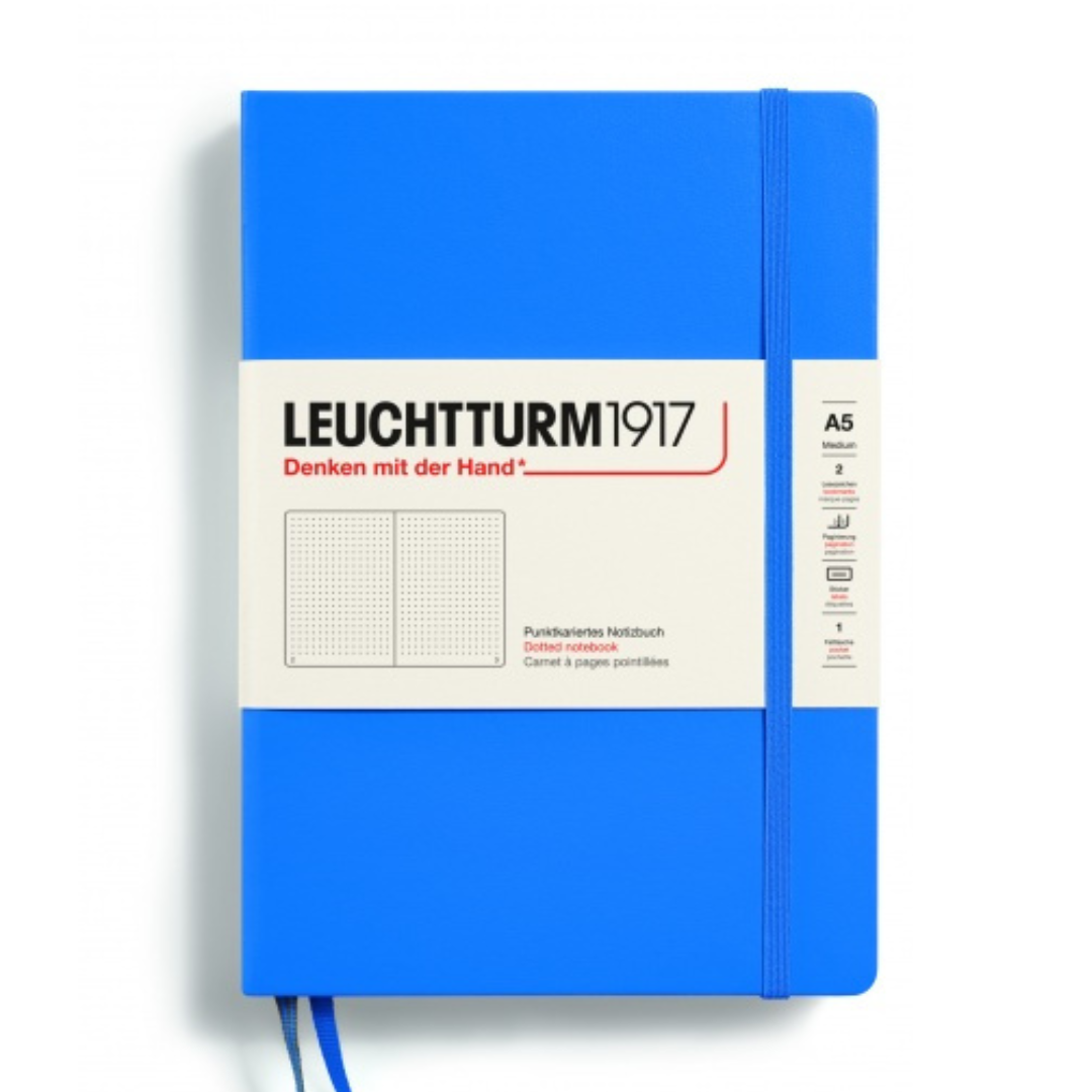 Leuchtturm1917 Recombine A5 Medium Hardcover Notebook - Dotted / Sky — ruling detail