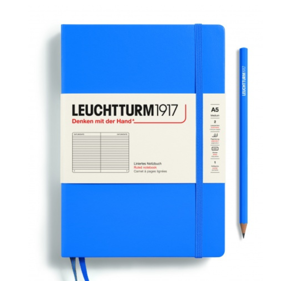 Leuchtturm1917 Recombine A5 Medium Hardcover Notebook - Ruled / Sky — front cover