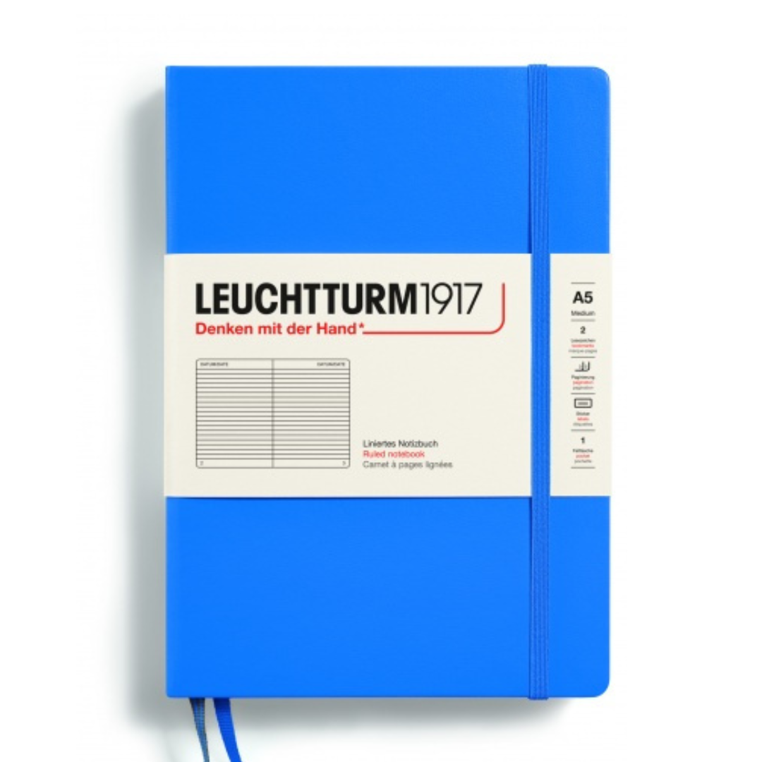 Leuchtturm1917 Recombine A5 Medium Hardcover Notebook - Ruled / Sky — ruling detail