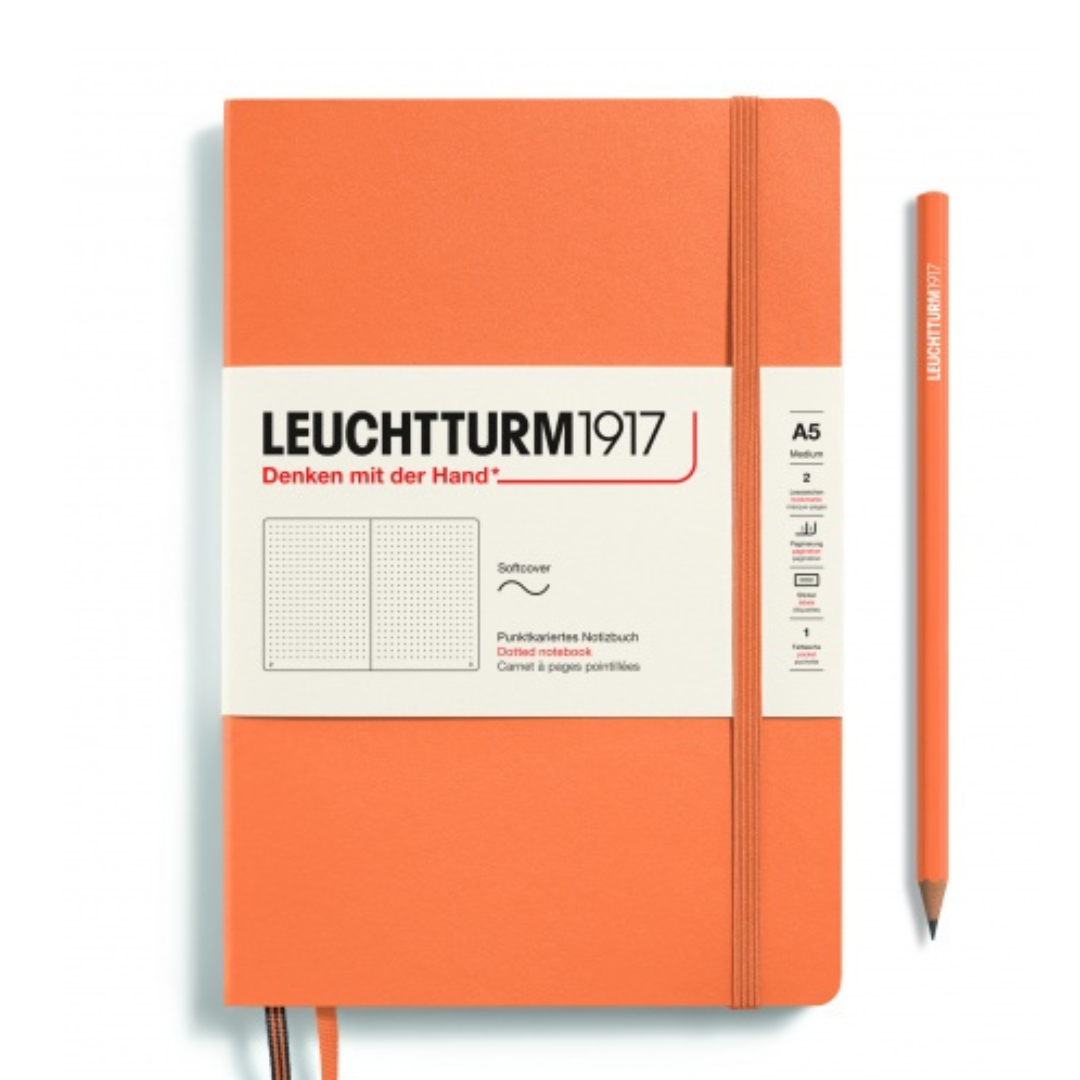 Leuchtturm1917 Recombine A5 Medium Softcover Notebook - Dotted / Apricot — front cover