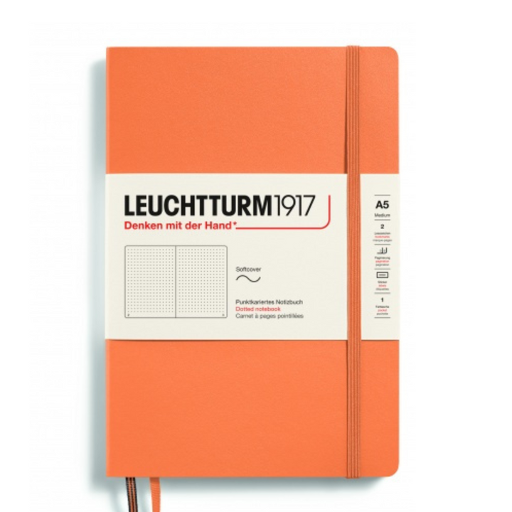 Leuchtturm1917 Recombine A5 Medium Softcover Notebook - Dotted / Apricot — ruling detail