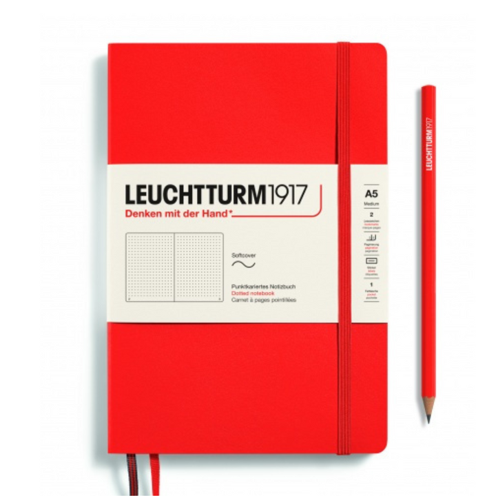 Leuchtturm1917 Recombine A5 Medium Softcover Notebook - Dotted / Lobster — front cover