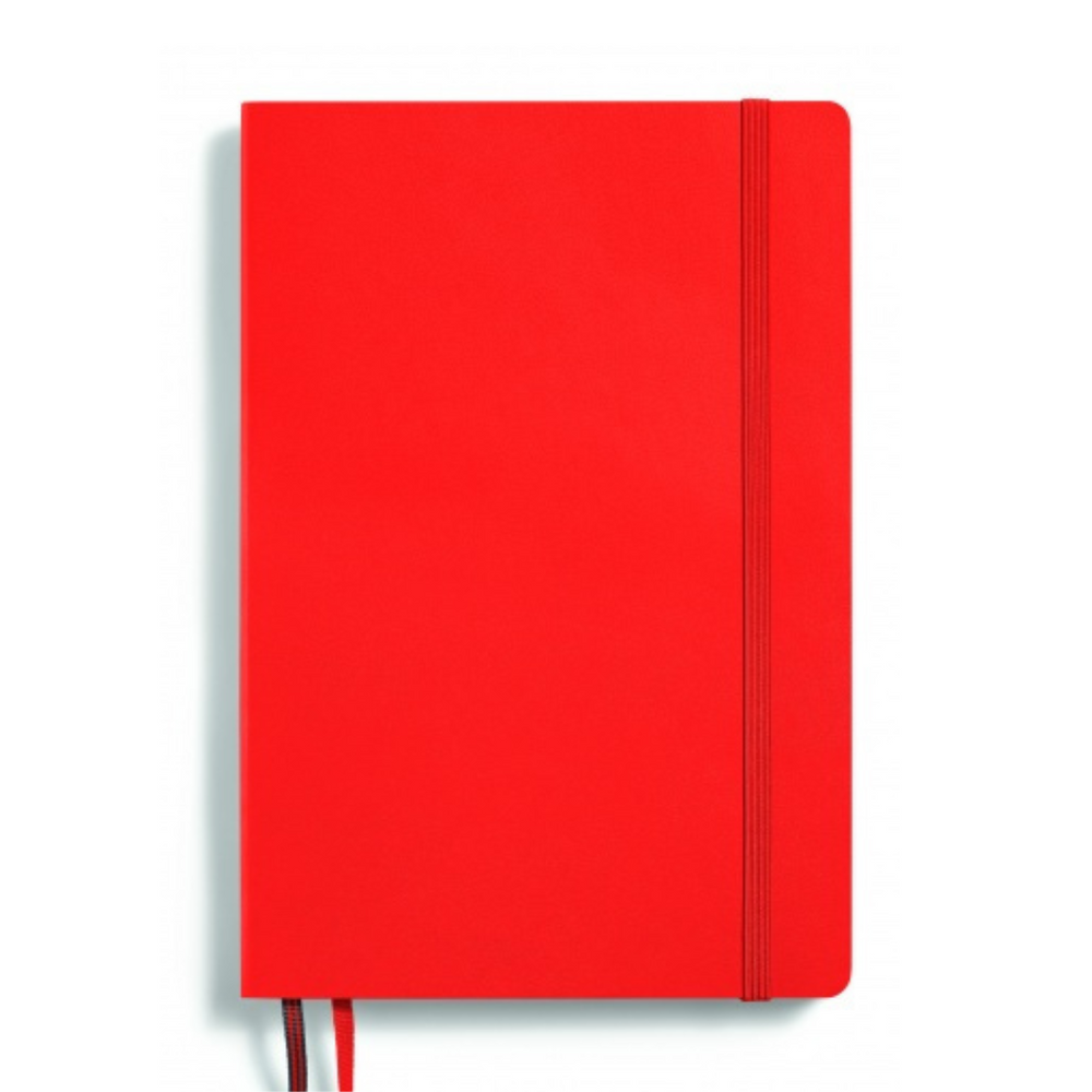 Leuchtturm1917 Recombine A5 Medium Softcover Notebook - Dotted / Lobster — open spread