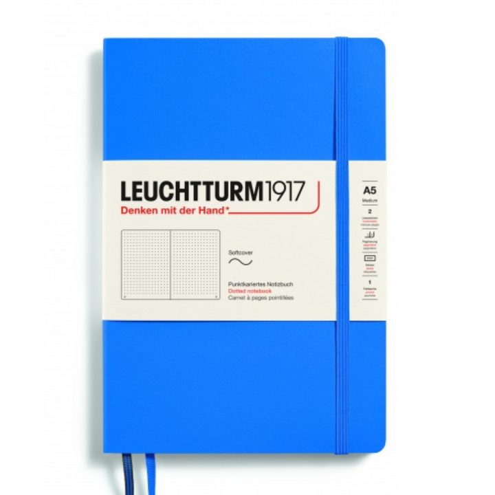 Leuchtturm1917 Recombine A5 Medium Softcover Notebook - Dotted / Sky — ruling detail