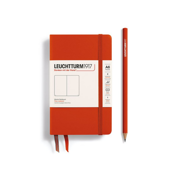 Leuchtturm1917 A6 Pocket Hardcover Notebook - Plain / Fox Red — front cover