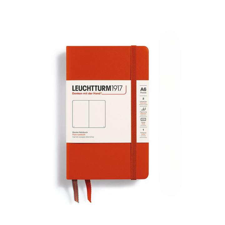 Leuchtturm1917 A6 Pocket Hardcover Notebook - Plain / Fox Red — ruling detail