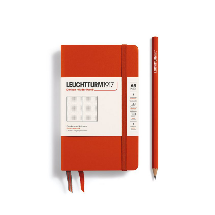 Leuchtturm1917 A6 Pocket Hardcover Notebook - Dotted / Fox Red — front cover