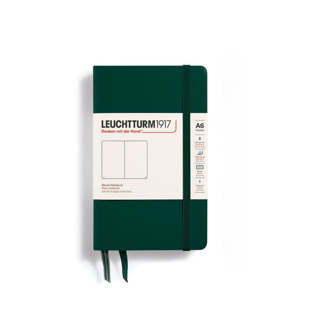 Leuchtturm1917 A6 Pocket Hardcover Notebook - Plain / Forest Green — ruling detail