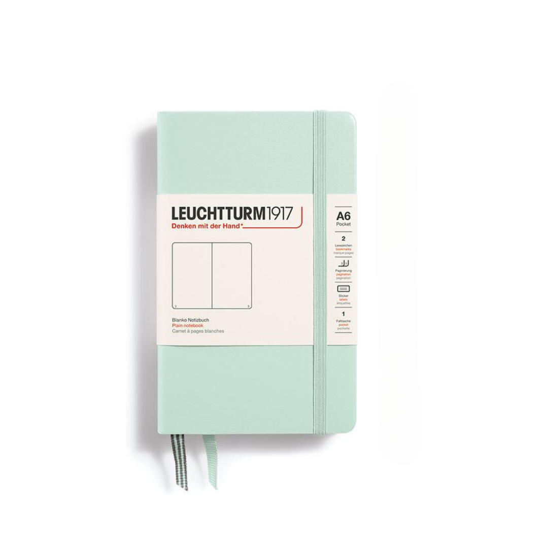 Leuchtturm1917 A6 Pocket Hardcover Notebook - Plain / Mint Green — ruling detail