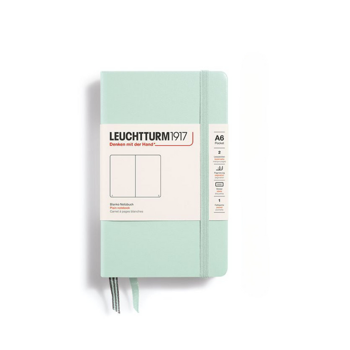 Leuchtturm1917 A6 Pocket Hardcover Notebook - Plain / Mint Green — ruling detail