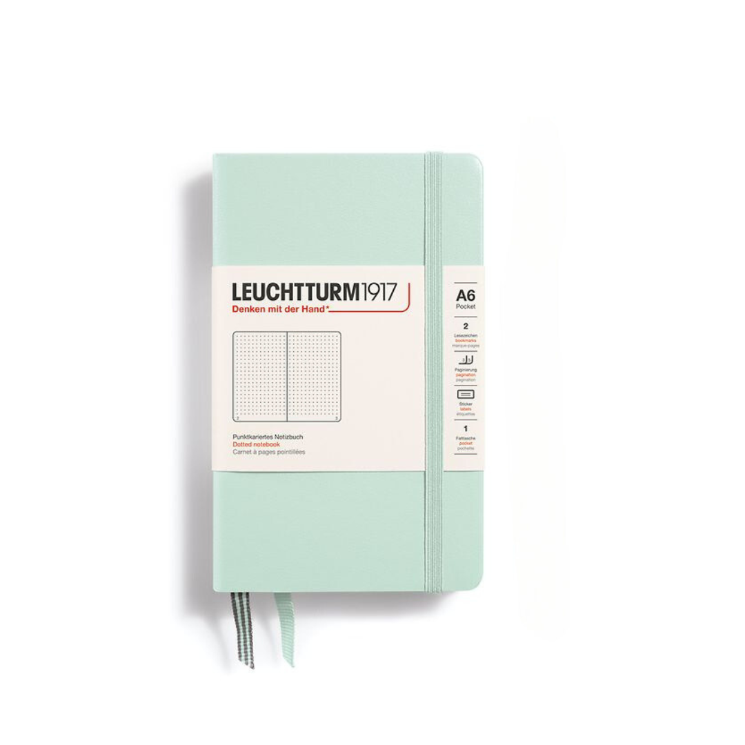 Leuchtturm1917 A6 Pocket Hardcover Notebook - Dotted / Mint Green — ruling detail